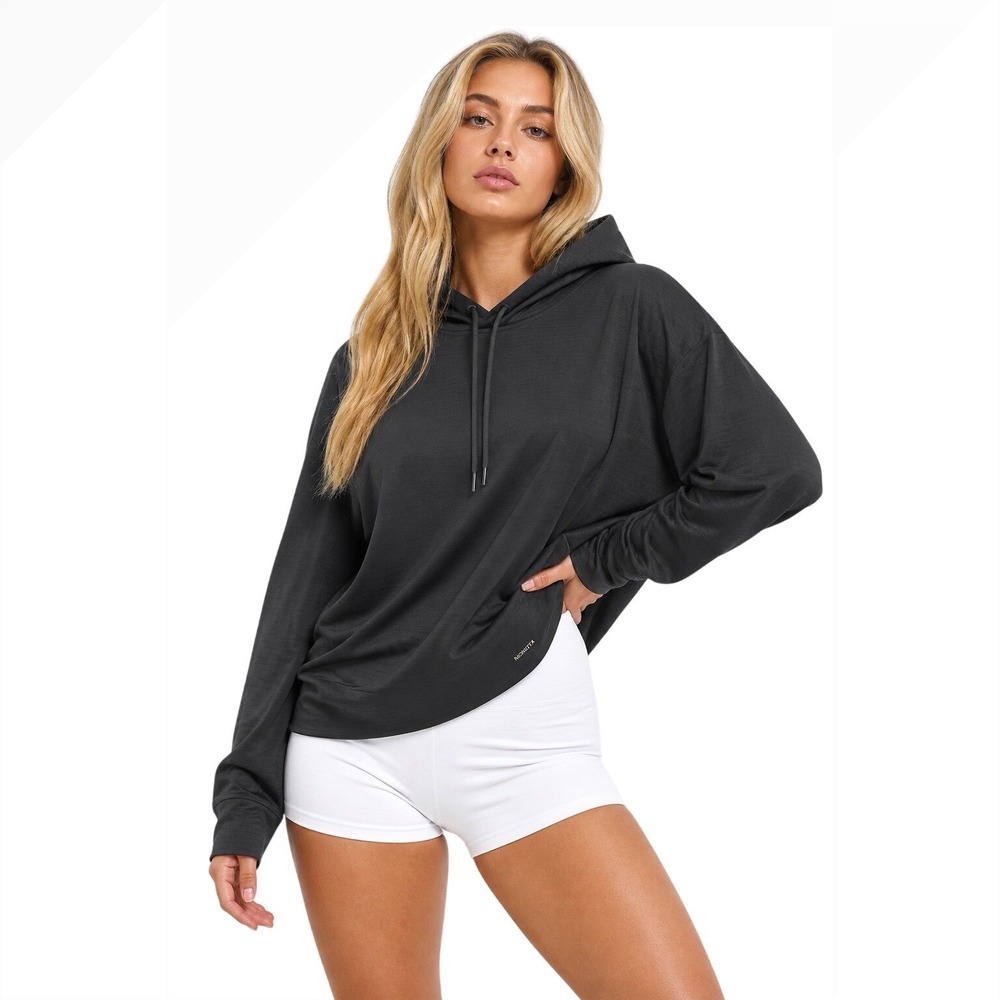 Mondetta Performance Hoodie‎ Lightweight Black L Relaxed Fit NWT